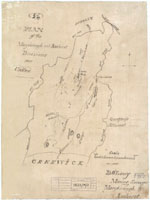 A basic, hand-drawn map of the area around Maryborough showing surrounding townships, creeks and geological features
