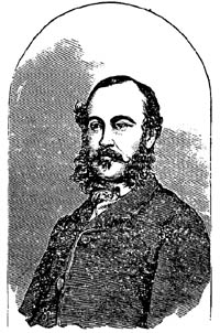 A drawing of Robert Brough Smyth wearing a suit and neck tie with long sideburns and a moustache
