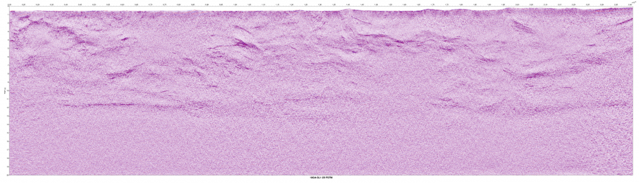 Figure showing 2D Pre-Stack Time Migrated data to 20 seconds TWT for the Southeast Lachlan Deep Crustal Seismic Reflection Survey Line 1 (18GA-SL1) from south of Benalla (left) to west of Tom Groggin (right).